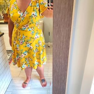 Floral v neck dress 2x